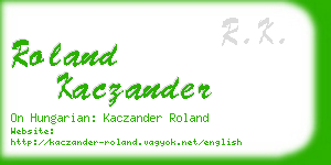 roland kaczander business card